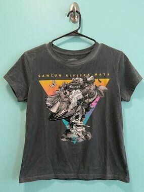 Cancun Riviera Maya Fitted Distressed Tee Shirt